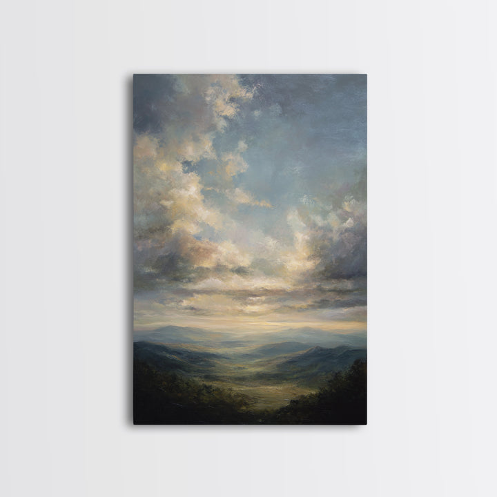 Large Cloudscape with Gentle Movement Framed Canvas Print, Living Room Art, Room Decor, Living Room Decor, Fine Art, Living, LIR-2x3-3