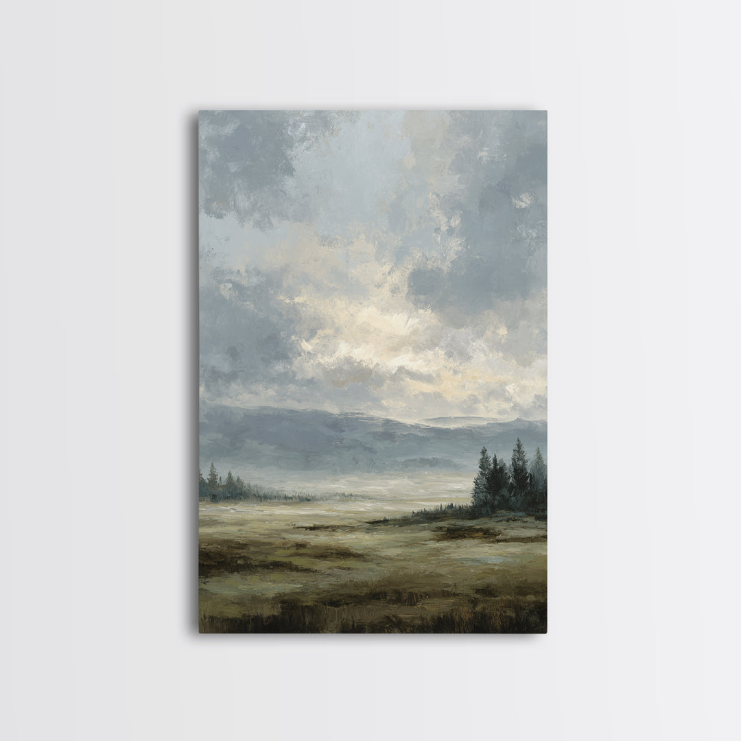 Modern Landscape with Expansive Calm Sky Canvas Print, Living Room Art, Printable Wall Art, Living Room Decor, Fine Art, Living, LIR-2x3-35