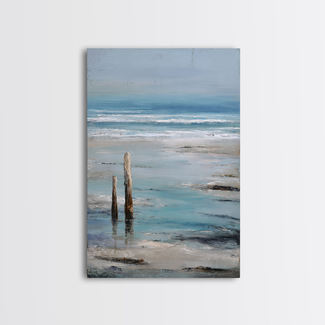 Moody Seascape for Dramatic Focal Point Framed Canvas Print, Living Room Art, Art Print, Living Room Decor, Fine Art, Living, LIR-2x3-38
