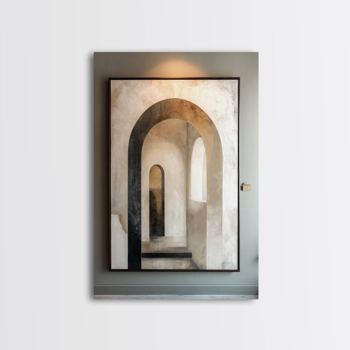 Black and White Architectural Arch Composition Canvas Print, Living Room Art, Mid Century Modern, Living Room Decor, Living, LIR-2x3-39
