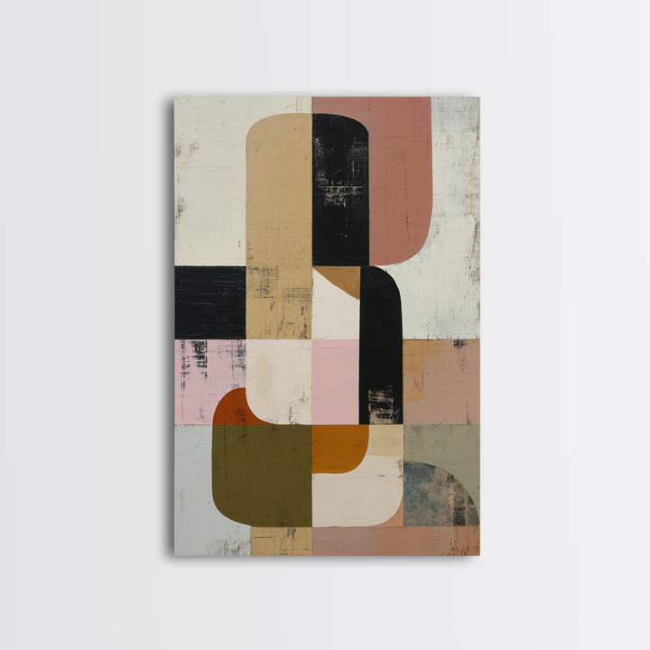 Mid Century Geometric Artwork Canvas Print, Living Room Art, Contemporary Art, Living Room Decor, Abstract Art, Living, LIR-2x3-40