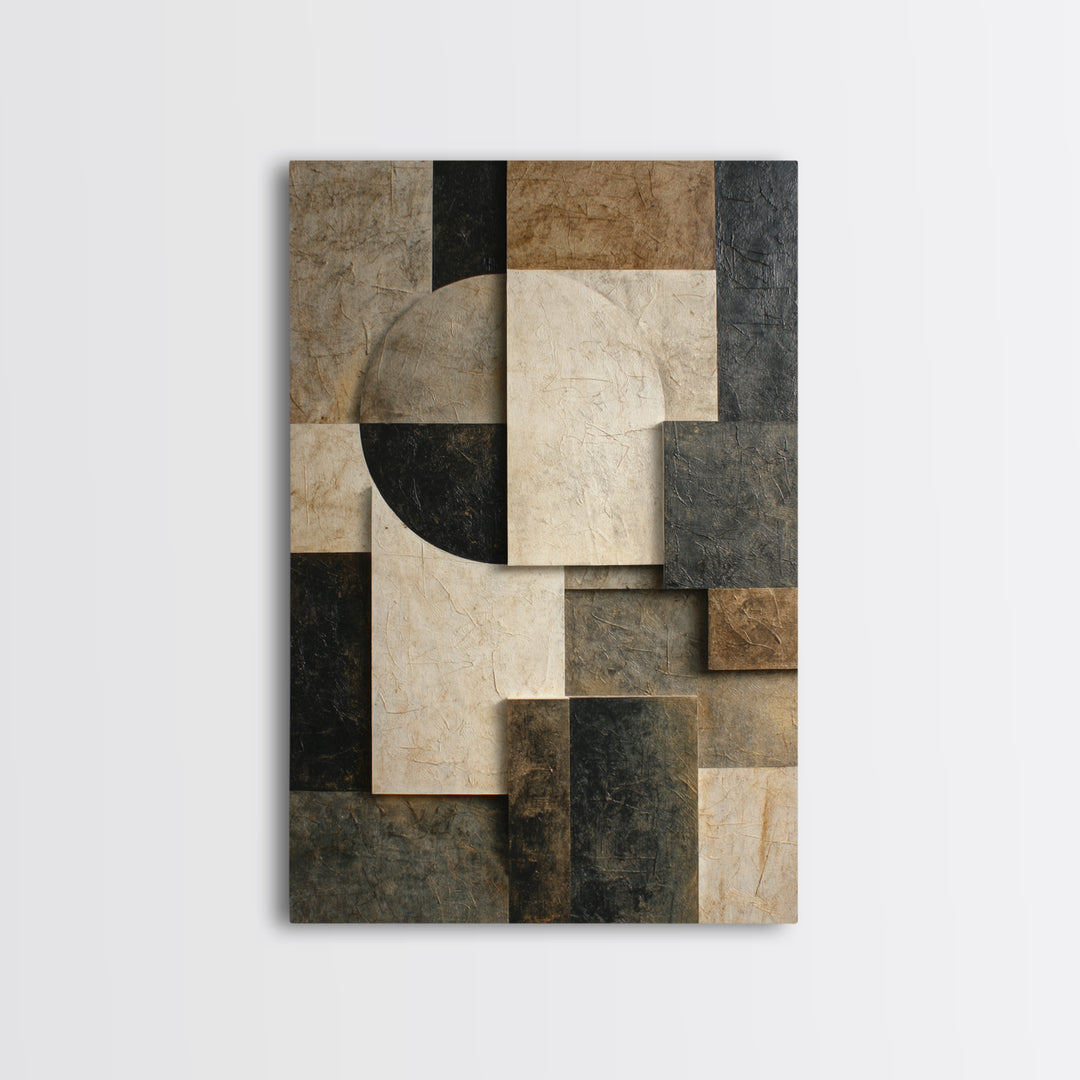 Monochrome Stone Texture Abstraction Canvas Print, Living Room Art, Printable Wall Art, Living Room Decor, Abstract Art, Living, LIR-2x3-5