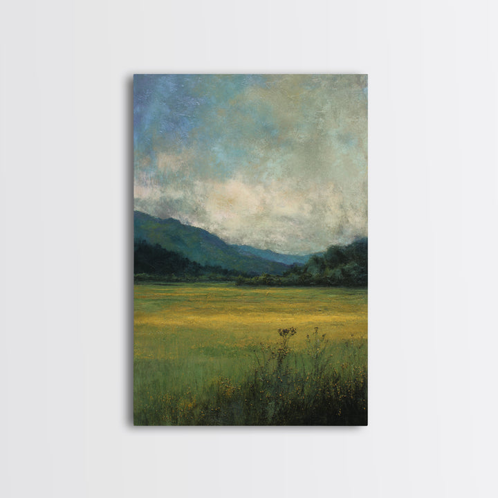 Quiet Meadow Landscape Framed Canvas Print, Living Room Art, Printable, Living Room Decor, Oil Painting, Living, Printable Art, LIR-2x3-55