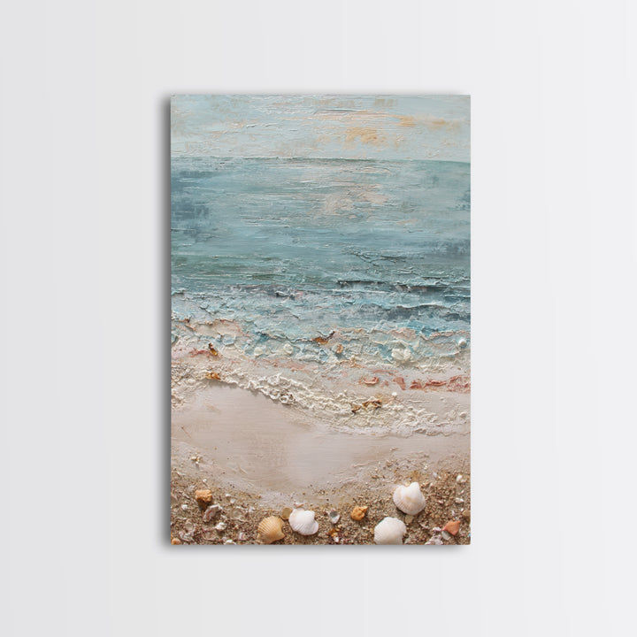Moody Seascape for Dramatic Focal Point Canvas Print, Living Room Art, Oil Painting, Living Room Decor, Abstract Art, Living, LIR-2x3-62