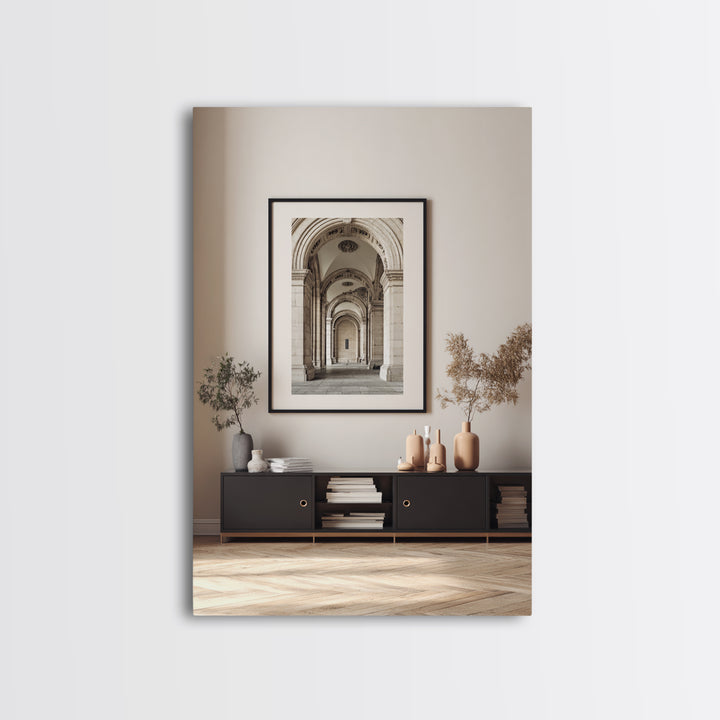 Black and White Architectural Arch Composition Canvas Print, Living Room Art, Abstract Art, Living Room Decor, Living, LIR-2x3-63