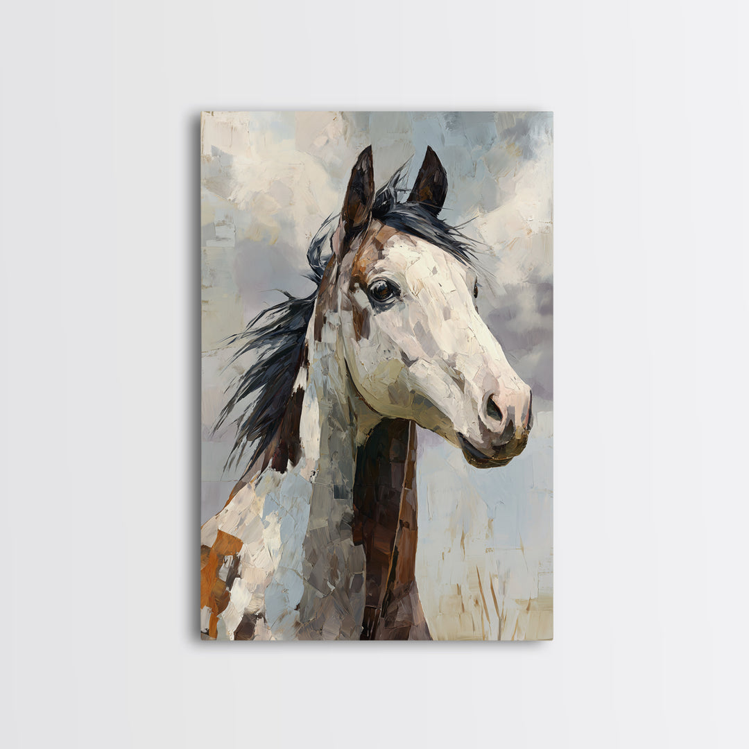 Contemporary Horse Portrait Canvas Print, Living Room Art, Home, Living Room Decor, Living, Pet Portraits, Printable Art, LIR-2x3-66