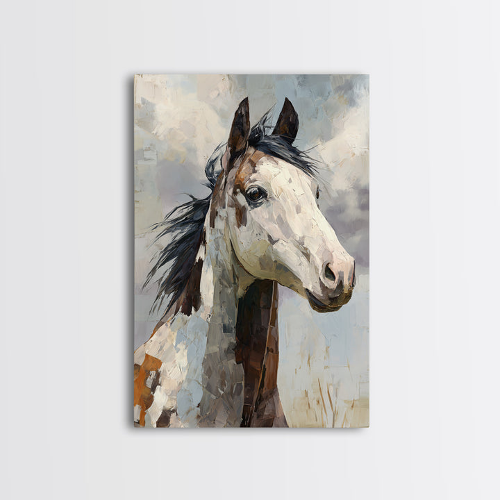 Contemporary Horse Portrait Canvas Print, Living Room Art, Home, Living Room Decor, Living, Pet Portraits, Printable Art, LIR-2x3-66