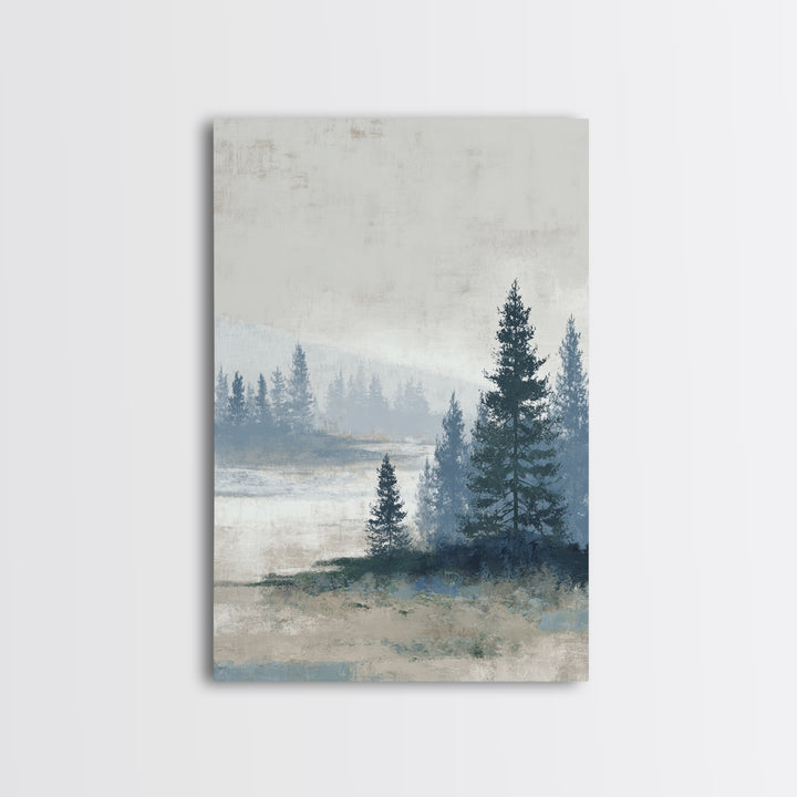 Minimal Scandinavian Forest Framed Canvas Print, Living Room Art, New Home Gift, Living Room Decor, Fine Art, Living, LIR-2x3-69