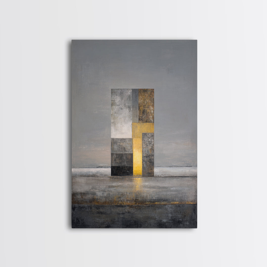Modern City Skyline Framed Canvas Print, Living Room Art, Mid Century Modern, Living Room Decor, Abstract Art, Living, LIR-2x3-78