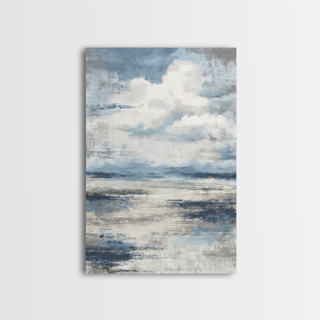Moody Seascape for Dramatic Focal Point Canvas Print, Living Room Art, Oil Painting, Living Room Decor, Abstract Art, Living, LIR-2x3-86