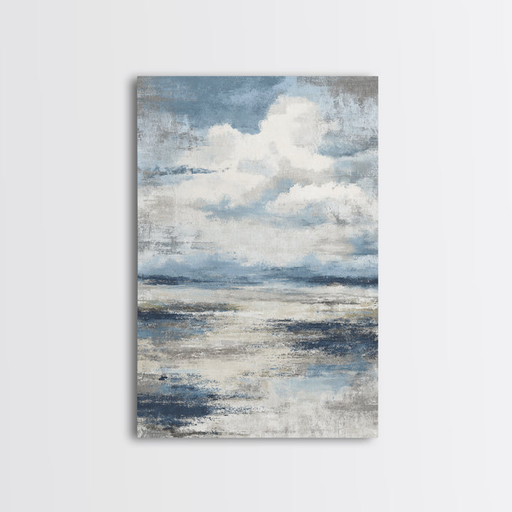 Moody Seascape for Dramatic Focal Point Canvas Print, Living Room Art, Oil Painting, Living Room Decor, Abstract Art, Living, LIR-2x3-86