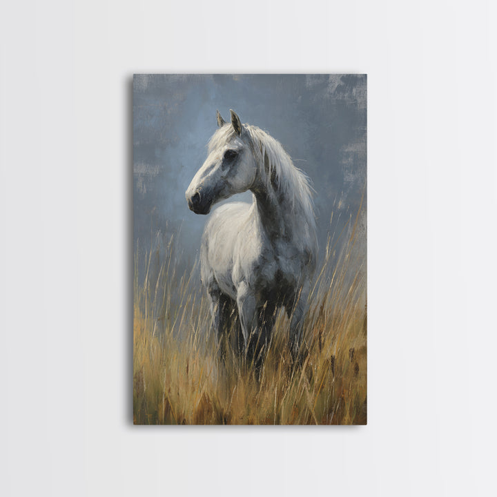 Contemporary Horse Portrait Framed Canvas Print, Living Room Art, Digital Wall Art, Living Room Decor, Fine Art, Living, LIR-2x3-90