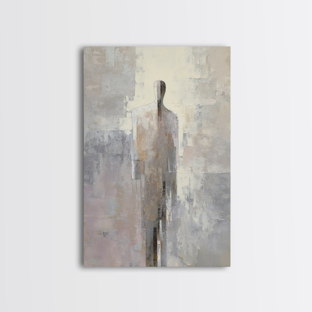 Oversized Line Figure Framed Canvas Print, Living Room Art, Pet Portraits, Living Room Decor, Oil Painting, Living, LIR-2x3-97