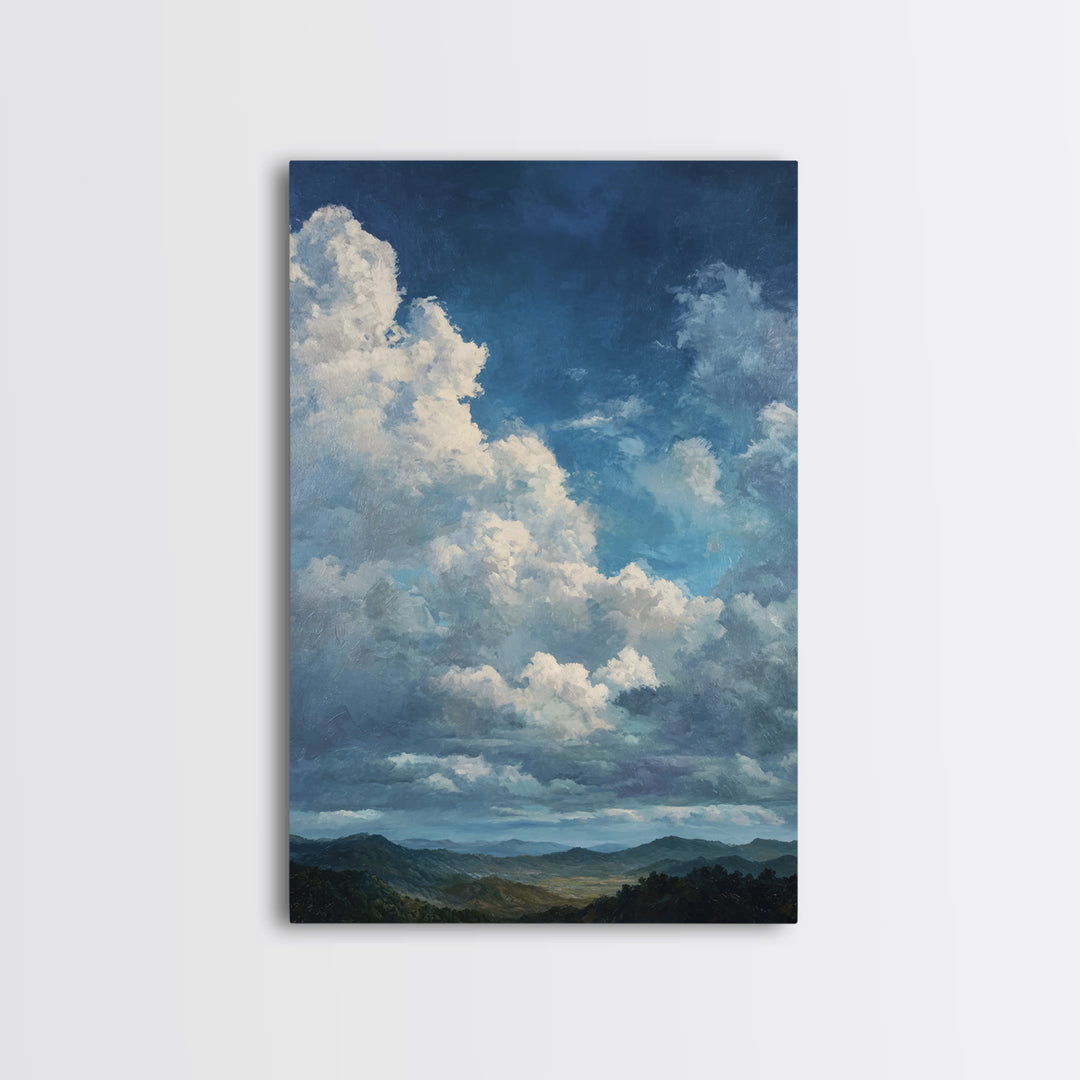 Large Cloudscape with Gentle Movement Canvas Print, Living Room Art, Boho Wall Art, Living Room Decor, Fine Art, Living, LIR-2x3-99
