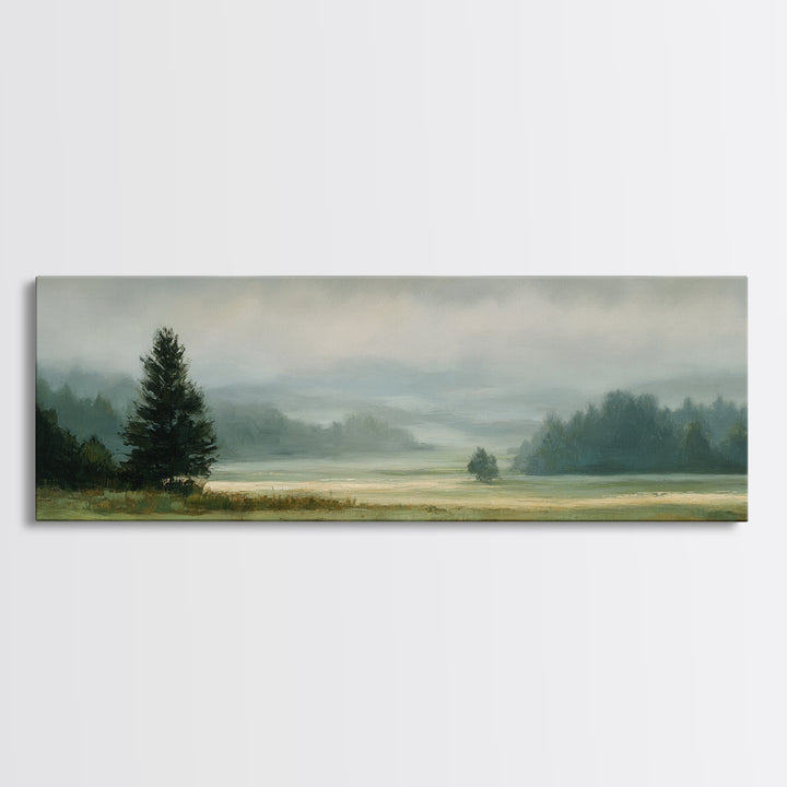 Quiet Meadow Landscape Framed Canvas Print, Living Room Art, Gallery Decor, Living Room Decor, Fine Art, Living, Wall Art, LIR-3x1-15