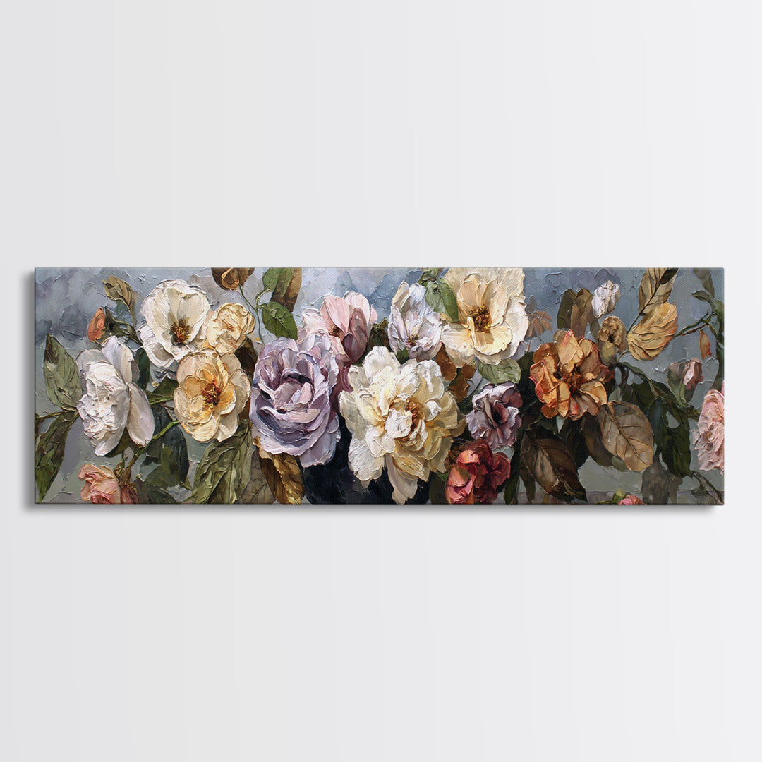 Botanical Vase Painting Framed Canvas Print, Living Room Art, Large Wall Art, Living Room Decor, Watercolor Art, Living, LIR-3x1-18