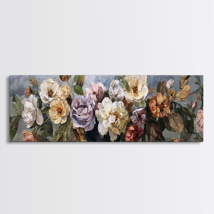 Botanical Vase Painting Framed Canvas Print, Living Room Art, Large Wall Art, Living Room Decor, Watercolor Art, Living, LIR-3x1-18