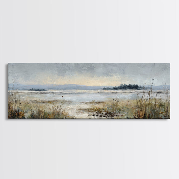 Modern Landscape with Expansive Calm Sky Canvas Print, Living Room Art, Luxury Decor, Living Room Decor, Fine Art, Living, LIR-3x1-19
