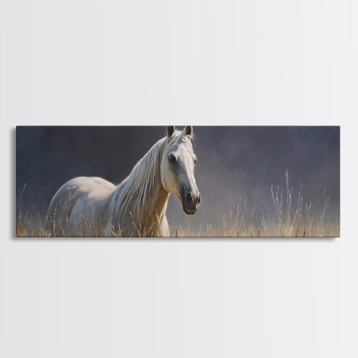 Contemporary Horse Portrait Framed Canvas Print, Living Room Art, Mid Century Modern, Living Room Decor, Oil Painting, Living, LIR-3x1-2