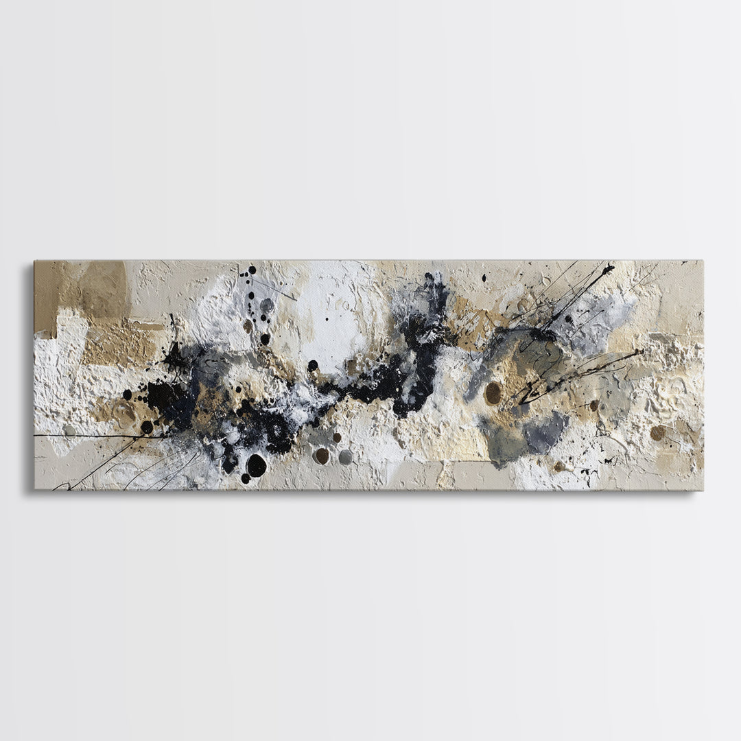 Textured Plaster Abstract Canvas Print, Living Room Art, Oversized Wall Art, Living Room Decor, Abstract Art, Living, LIR-3x1-21