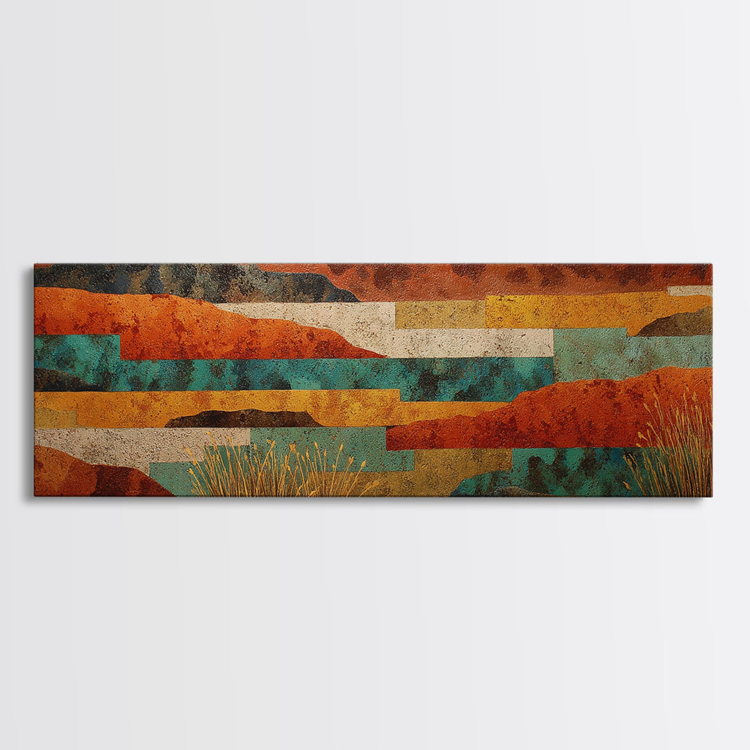Earthy Desert Landscape Framed Canvas Print, Living Room Art, Bedroom Wall Art, Living Room Decor, Living, Minimalist Decor, LIR-3x1-28