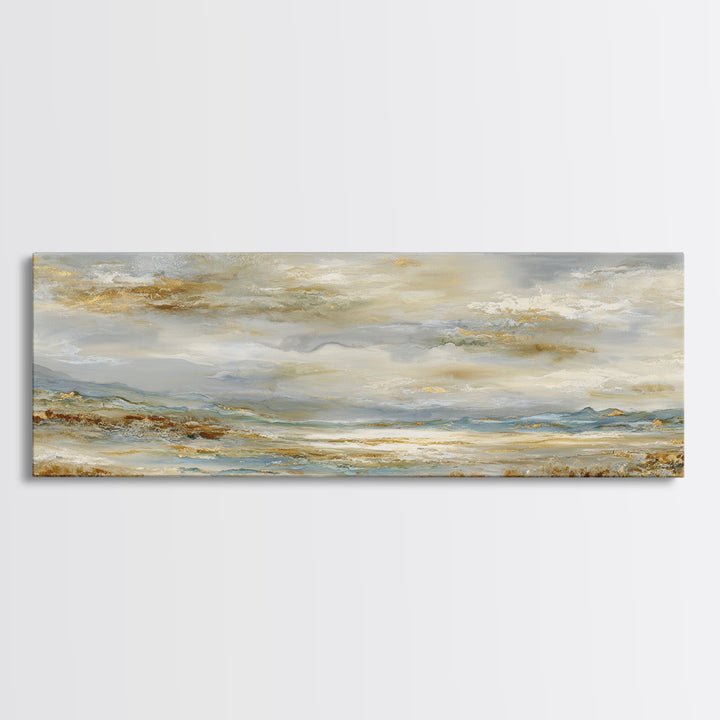Large Cloudscape with Gentle Movement Canvas Print, Living Room Art, Minimalist Decor, Living Room Decor, Fine Art, Living, LIR-3x1-35