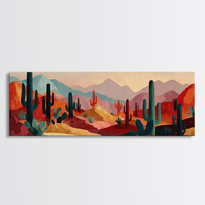 Earthy Desert Landscape Canvas Print, Living Room Art, Abstract Wall Art, Living Room Decor, Fine Art, Living, Boho Decor, LIR-3x1-4