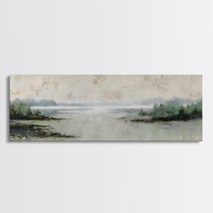 Minimal Scandinavian Forest Framed Canvas Print, Living Room Art, Modern Wall Art, Living Room Decor, Oil Painting, Living, LIR-3x1-53