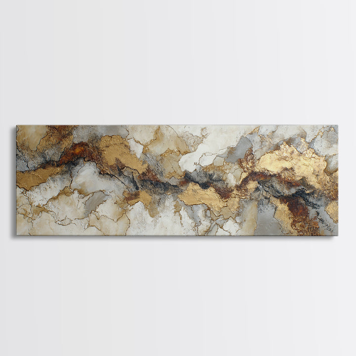 Textured Plaster Abstract Framed Canvas Print, Living Room Art, Gallery Decor, Living Room Decor, Fine Art, Living, Wall Art, LIR-3x1-69