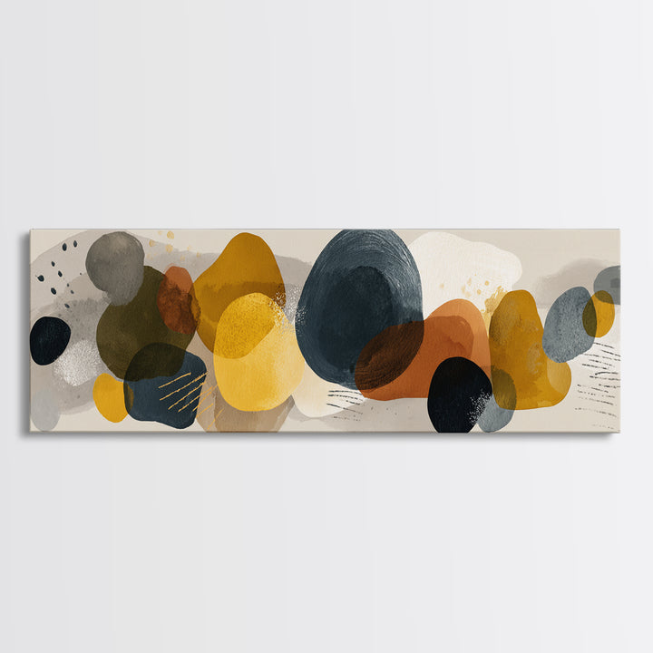 Abstract Organic Shapes Framed Canvas Print, Living Room Art, Statement Artwork, Living Room Decor, Abstract Art, Living, LIR-3x1-7