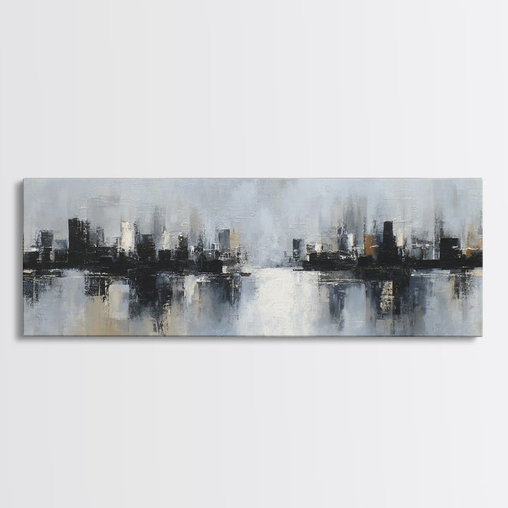 Classic Mountain Panorama for Cozy Interiors Canvas Print, Living Room Art, Boho Wall Art, Living Room Decor, Fine Art, Living, LIR-3x1-8