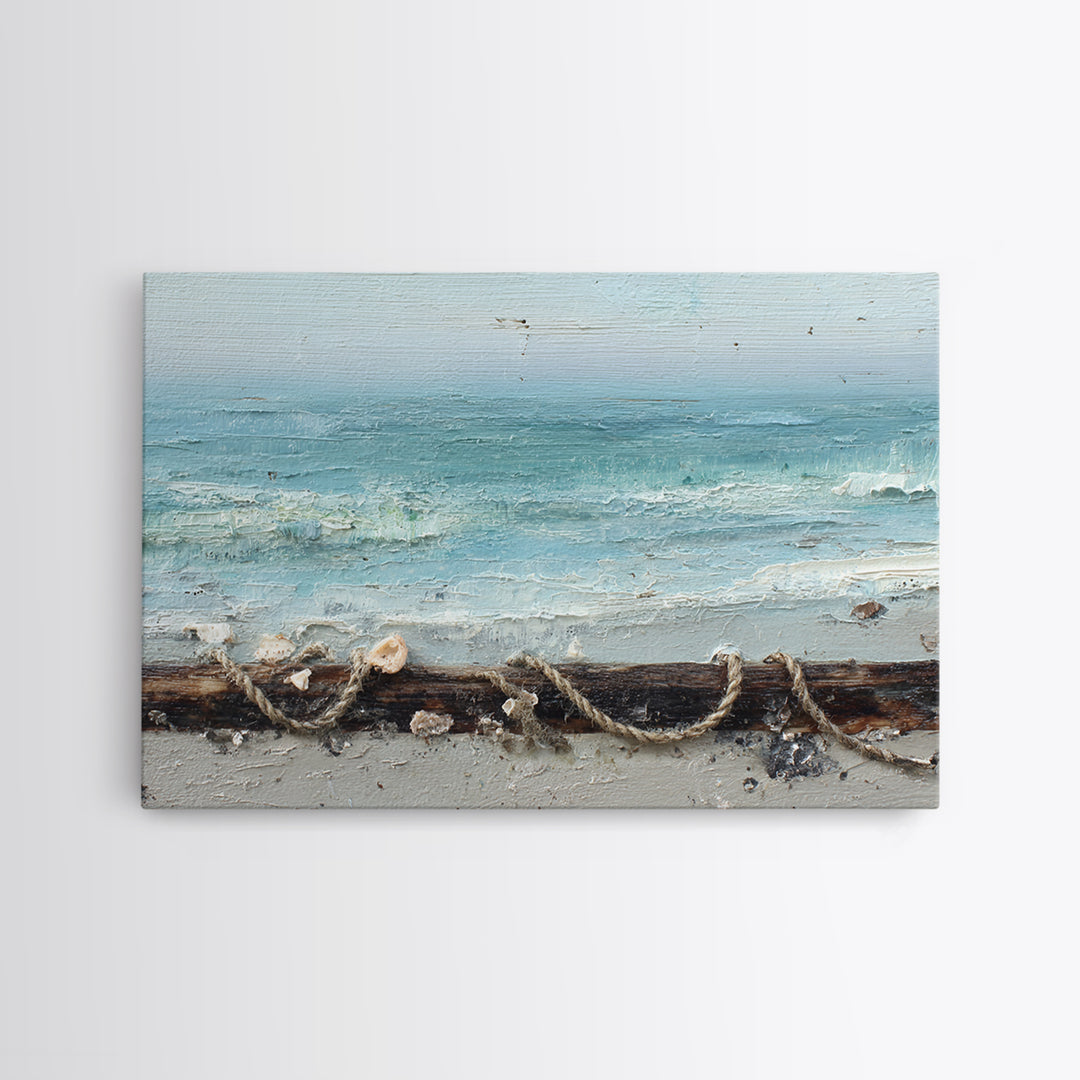 Moody Seascape for Dramatic Focal Point Framed Canvas Print, Living Room Art, Apartment Decor, Living Room Decor, Living, LIR-3x2-10