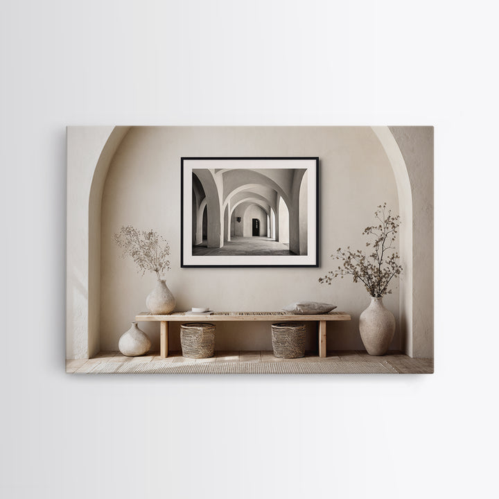 Black and White Architectural Arch Composition Canvas Print, Living Room Art, Modern Decor, Living Room Decor, Fine Art, Living, LIR-3x2-11