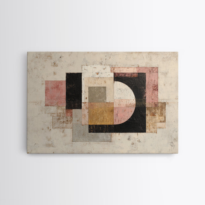 Mid Century Geometric Artwork Canvas Print, Living Room Art, Living Room Decor, Fine Art, Living, Statement Artwork, Boho Decor, LIR-3x2-12