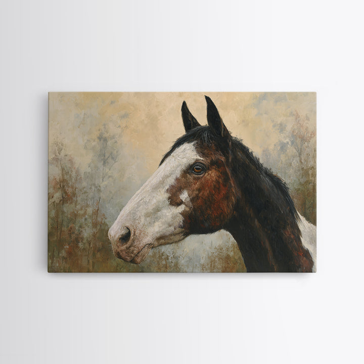 Contemporary Horse Portrait Framed Canvas Print, Living Room Art, Digital Wall Art, Living Room Decor, Fine Art, Living, LIR-3x2-14