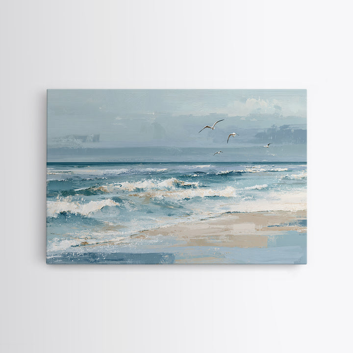 Coastal Aerial Shoreline Framed Canvas Print, Living Room Art, Pet Portraits, Living Room Decor, Living, Neutral Decor, LIR-3x2-15