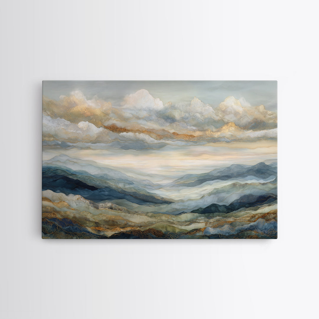 Large Cloudscape with Gentle Movement Framed Canvas Print, Living Room Art, Modern Wall Art, Living Room Decor, Living, LIR-3x2-23