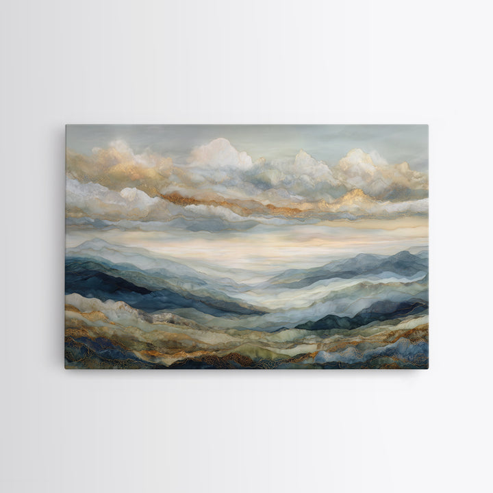 Large Cloudscape with Gentle Movement Framed Canvas Print, Living Room Art, Modern Wall Art, Living Room Decor, Living, LIR-3x2-23