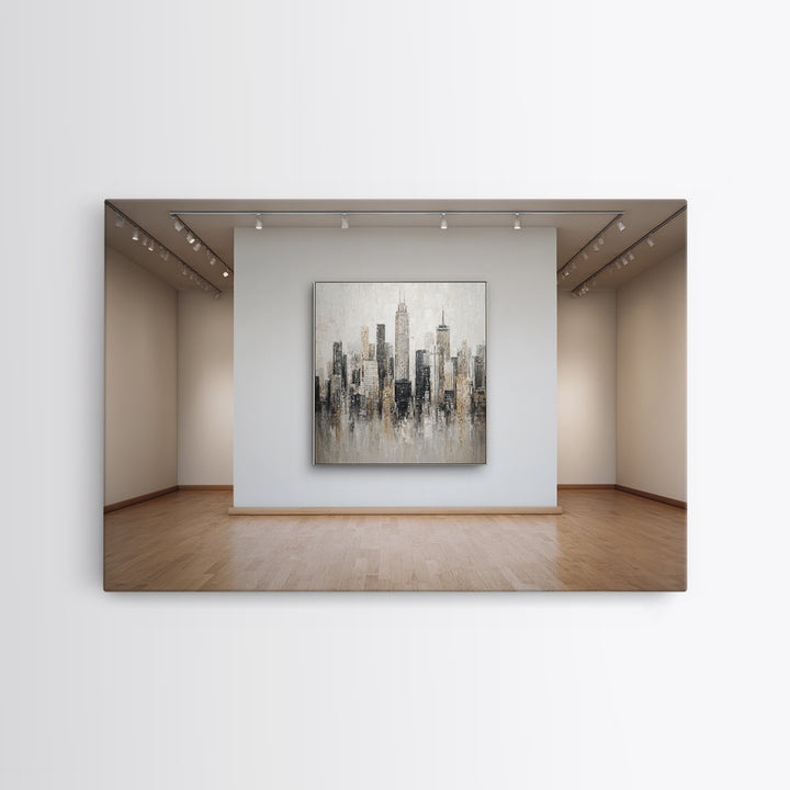 Modern City Skyline Canvas Print, Living Room Art, Abstract Art, Living Room Decor, Living, Living Room Wall Art, LIR-3x2-26