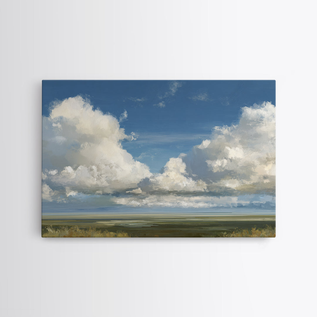 Modern Landscape with Expansive Calm Sky Canvas Print, Living Room Art, Statement Artwork, Living Room Decor, Living, LIR-3x2-31