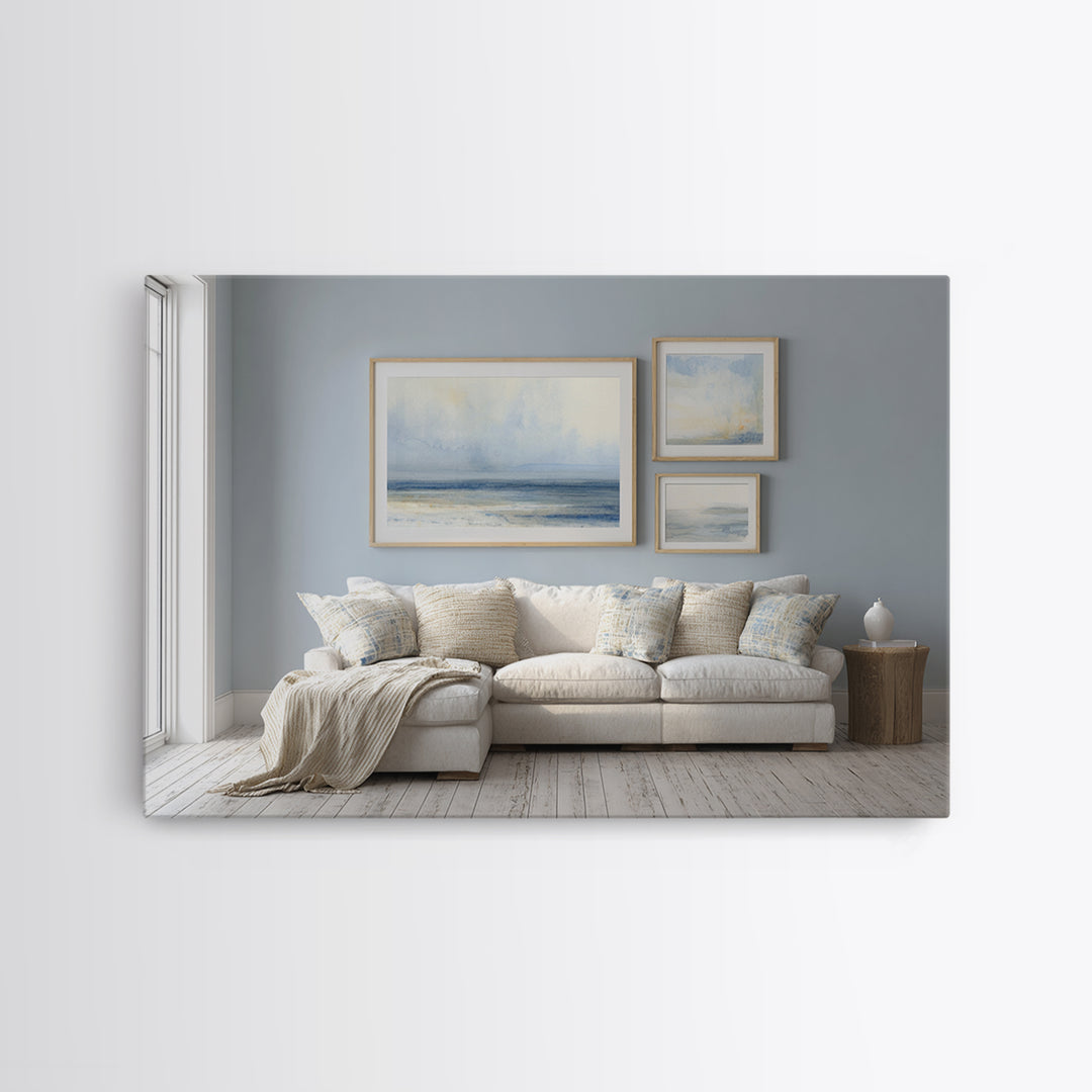 Coastal Aerial Shoreline Framed Canvas Print, Living Room Art, Contemporary Art, Living Room Decor, Fine Art, Living, LIR-3x2-39