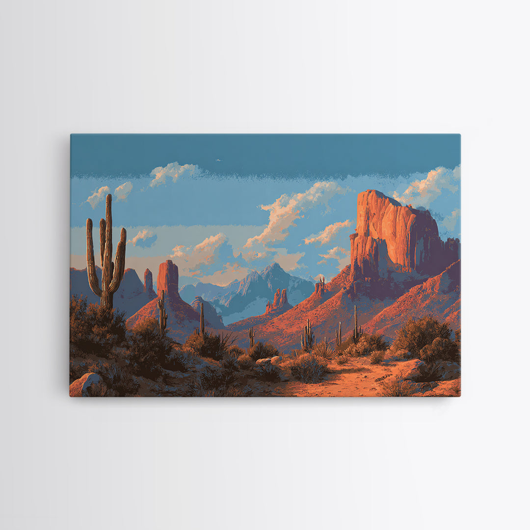 Earthy Desert Landscape Framed Canvas Print, Living Room Art, Bedroom Wall Art, Living Room Decor, Living, Minimalist Decor, LIR-3x2-40