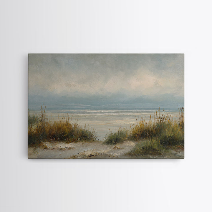 Modern Landscape with Expansive Calm Sky Framed Canvas Print, Living Room Art, Oil Painting, Living Room Decor, Living, LIR-3x2-7