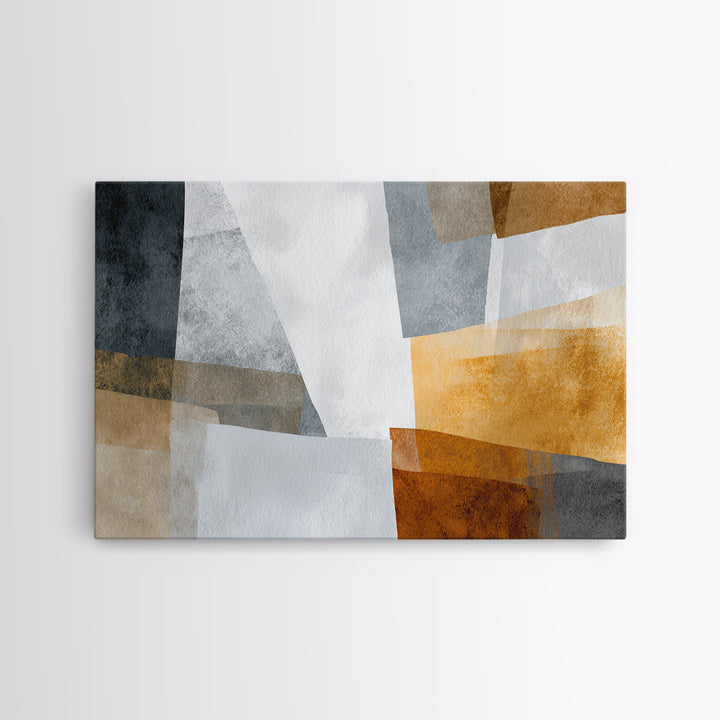 Monochrome Stone Texture Abstraction Canvas Print, Living Room Art, Neutral Decor, Living Room Decor, Fine Art, Living, LIR-3x2-73