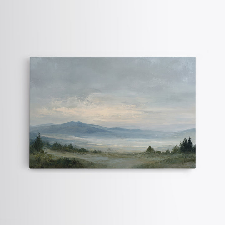 Modern Landscape with Expansive Calm Sky Framed Canvas Print, Living Room Art, Luxury Decor, Living Room Decor, Living, LIR-3x2-79