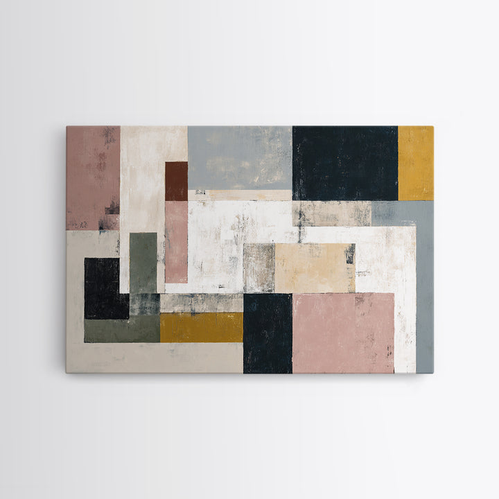 Mid Century Geometric Artwork Canvas Print, Living Room Art, Art, Living Room Decor, Living, Art Nouveau, Abstract Art, LIR-3x2-84
