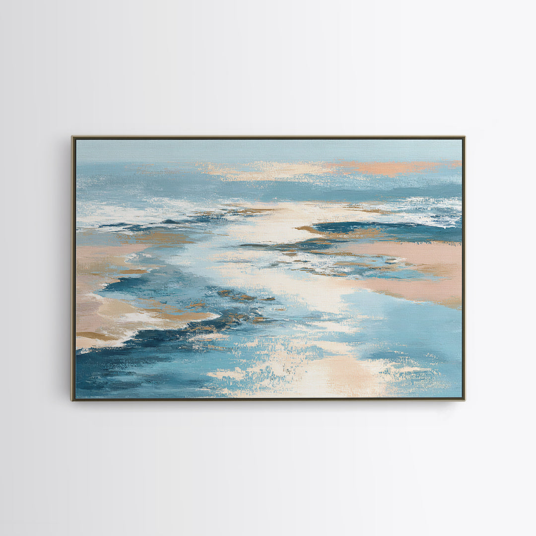 Coastal Aerial Shoreline Framed Canvas Print, Living Room Art, Art, Living Room Decor, Fine Art, Living, Art Nouveau, LIR-3x2-87