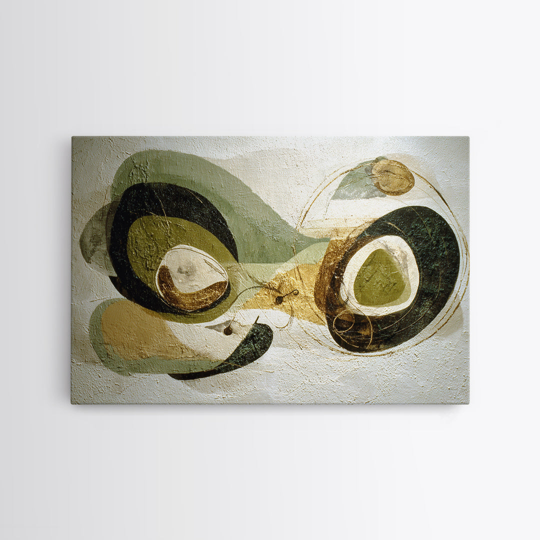 Abstract Organic Shapes Framed Canvas Print, Living Room Art, Art Nouveau, Living Room Decor, Abstract Art, Living, LIR-3x2-91