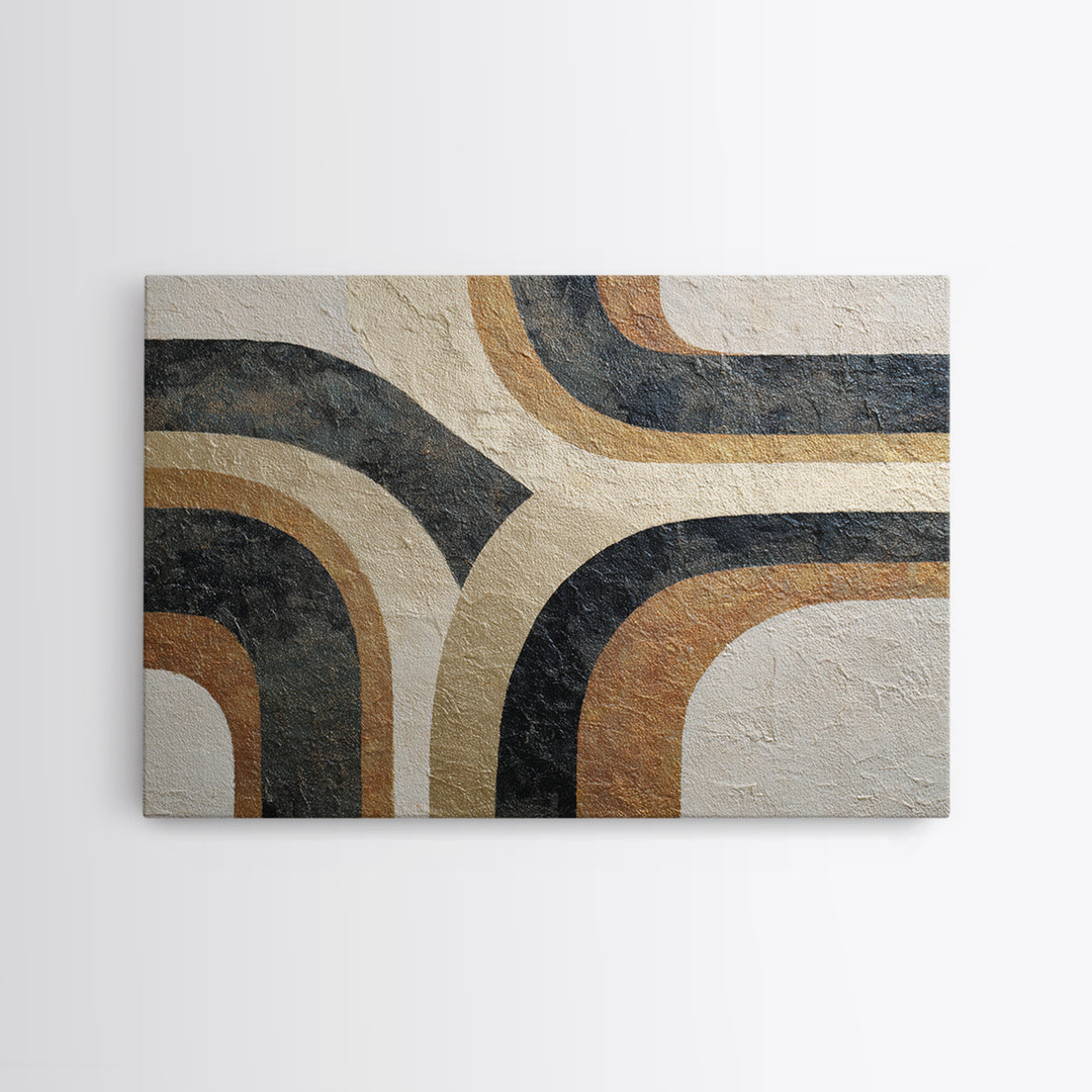 Monochrome Stone Texture Abstraction Framed Canvas Print, Living Room Art, Luxury Decor, Living Room Decor, Abstract Art, LIR-3x2-97