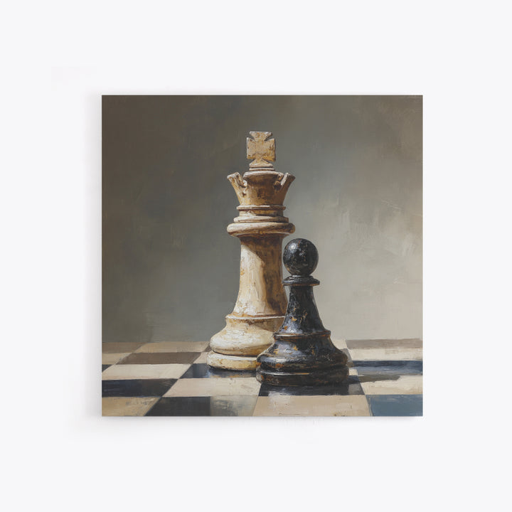 Single Chess King Canvas Print, Law Office Art, Office Art, Office Decor, Oil Painting, Counsel, Teen Girl Room Decor, LOA-1x1-22